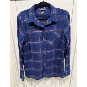 Outdoor Research Women's Sandpoint Flannel Shirt Size Large Blue Plaid Western